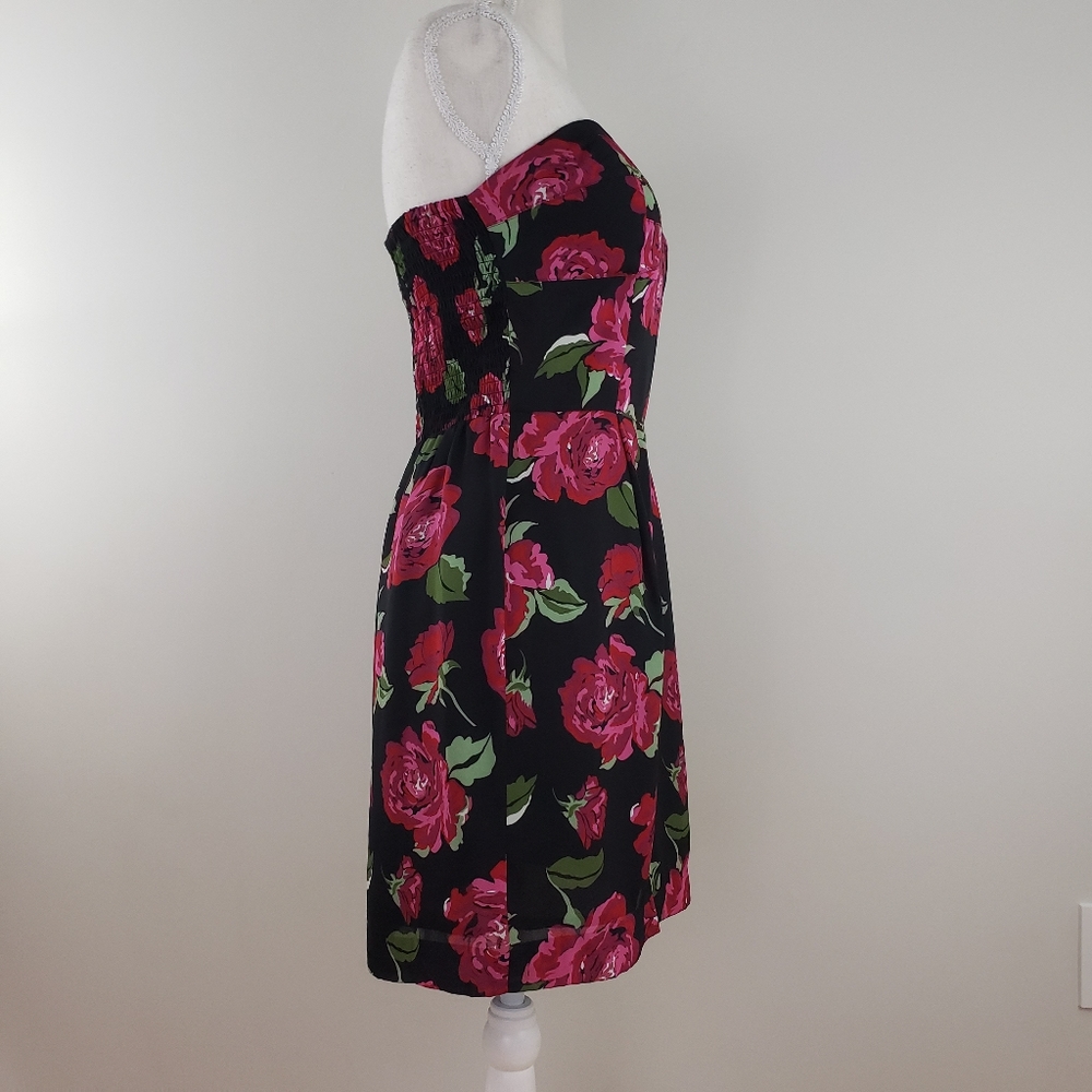 BCBGeneration Rose Print Strapless Mini Dress M - Picture 5 of 8